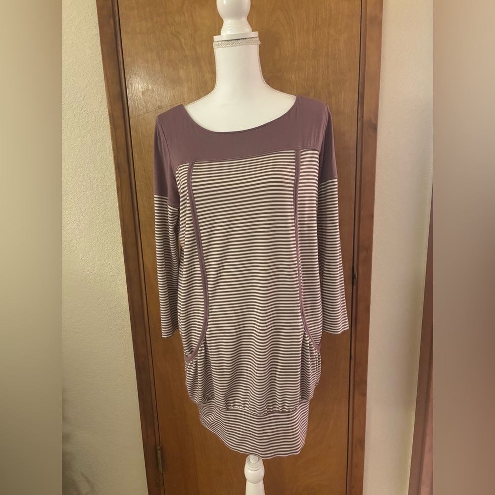 Free People Beach Striped Mauve Tunic Dress /Top